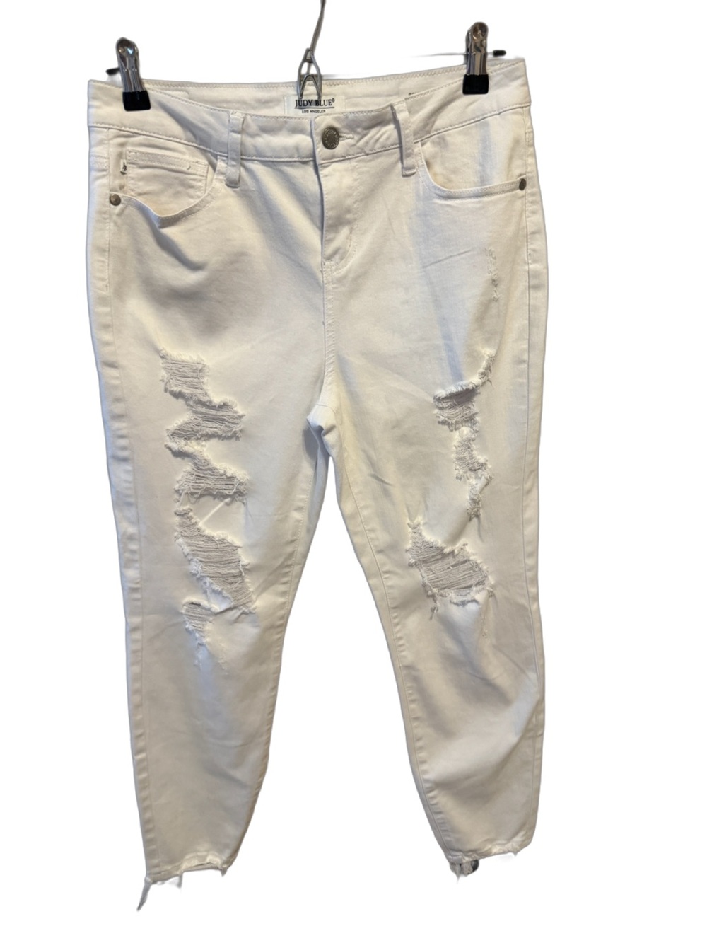 Judy Blue White Distressed Boyfriend Jeans